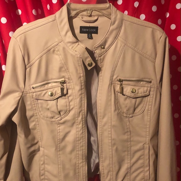 New Look Jackets & Blazers - NEW LOOK Pink Leather Jacket (XL)